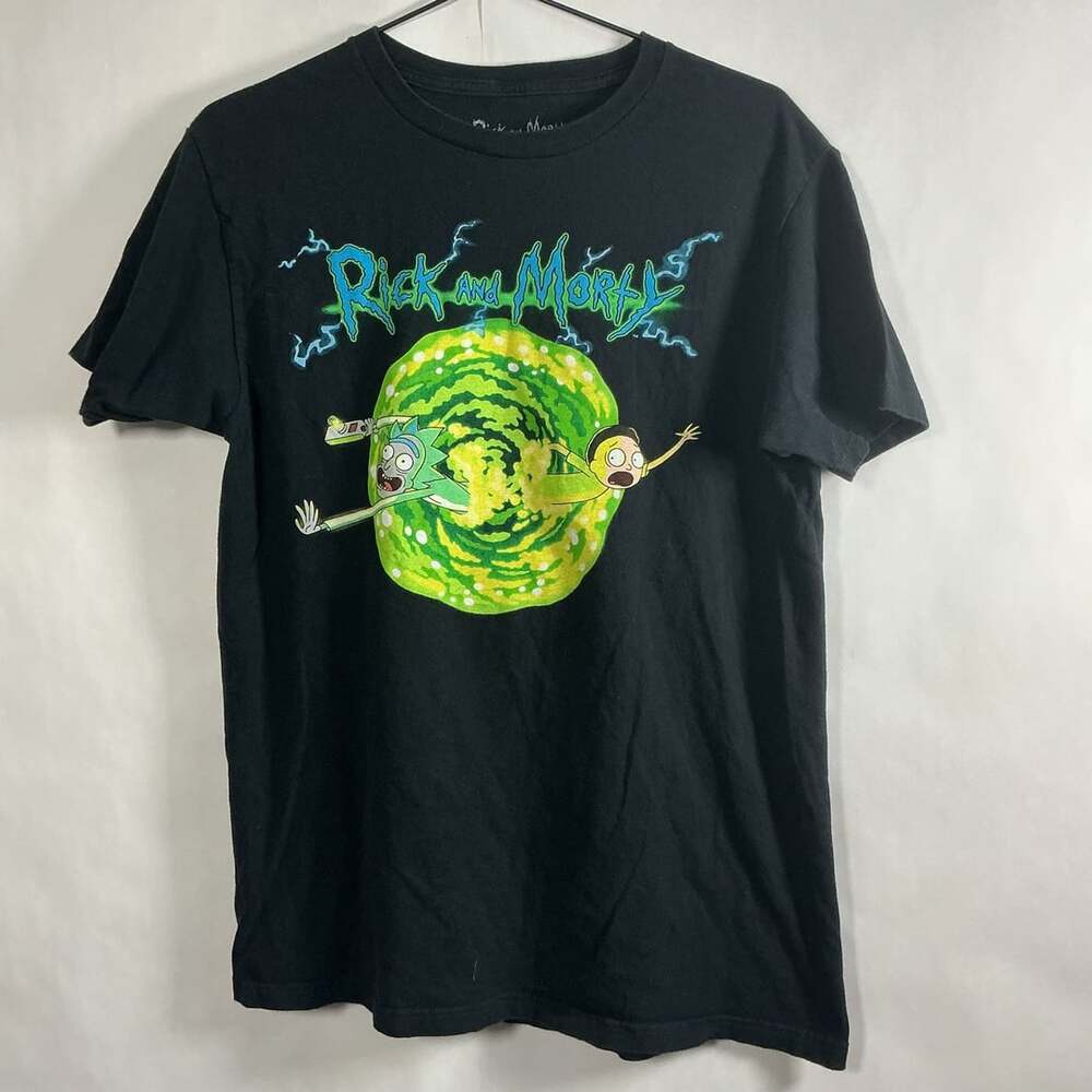 Ripple Junction Rick and Morty Portal Graphic T-Shirt Size M Black